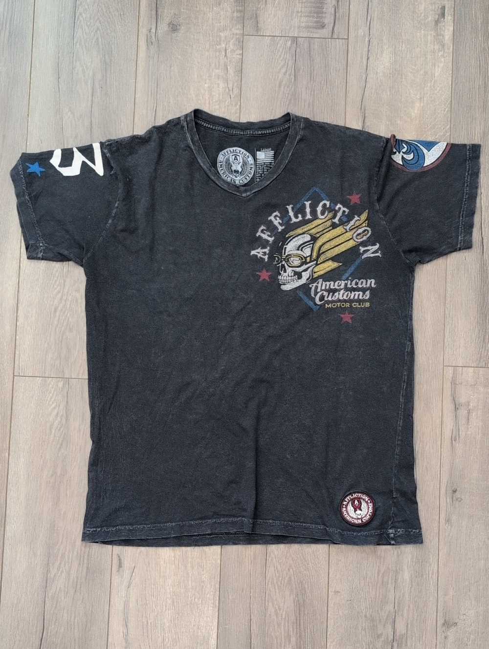 Affliction Black Skull & Wing Graphic Tee